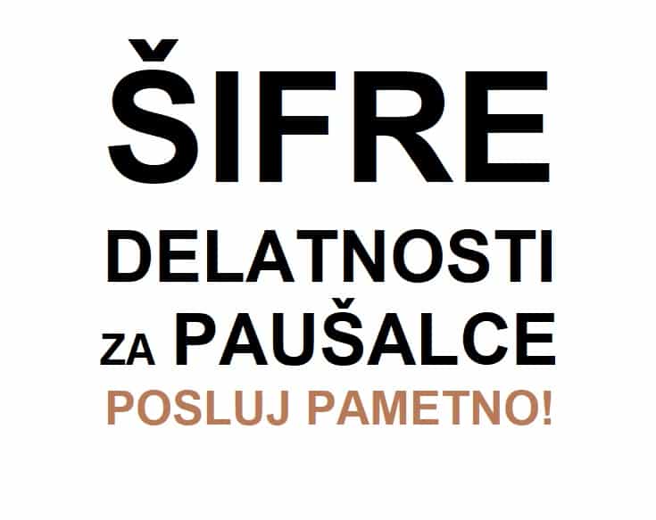 Šifre delatnosti za paušalce